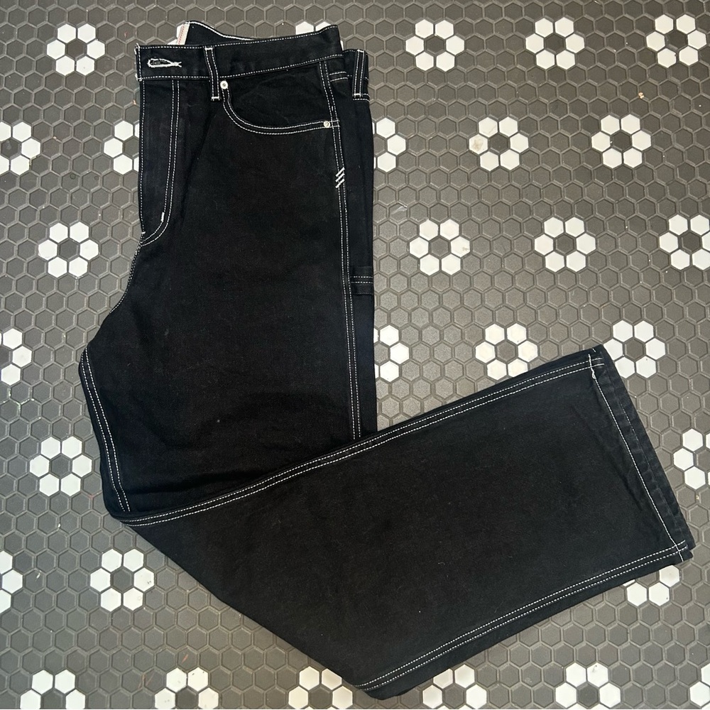 BDG Skate Fit Black Wide Leg Jeans Men’s 34/32 Urban Outfitters